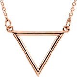 14K Yellow 15.4x19mm Triangle 16" Necklace