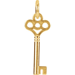 14K Yellow Key Charm with Jump Ring