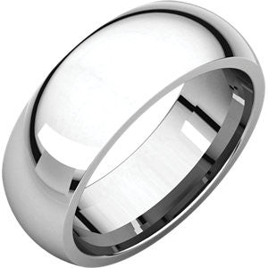 10K White 7mm Comfort Fit Band