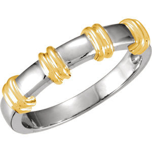 14K White & 14K Yellow 5mm Gents Duo Design Band