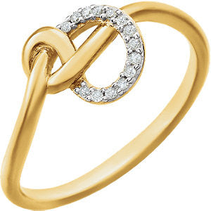 14K Yellow .05 CTW Diamond Knot Ring