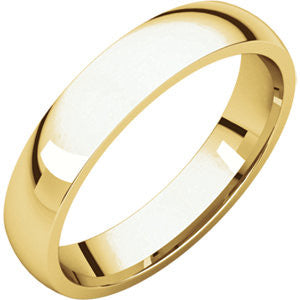 18K Yellow 4mm Light Comfort Fit Band