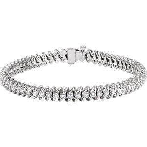 14K White 1 1-4 CTW Diamond Line 7.25" Bracelet