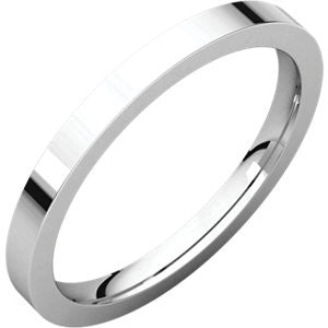 14K X1 White 2mm Flat Comfort Fit Band