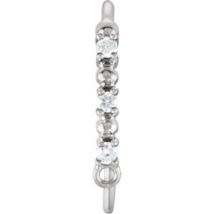 14K White .04 CTW Diamond Accented French Ear Wire with Ring