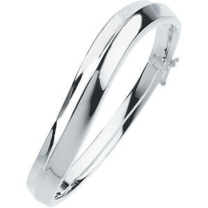 Sterling Silver 10mm Hinged Bangle Bracelet