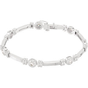 14K White 1 CTW Diamond Line Bracelet