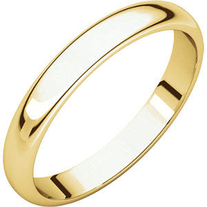 14K Yellow 3mm Half Round Band