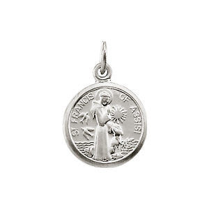 Sterling Silver 10.15x12mm St. Francis of Assisi Medal