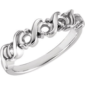 Sterling Silver 3mm Round Five-Stone Anniversary Band Mounting