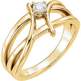 14K White 1/8 CTW Diamond Ring