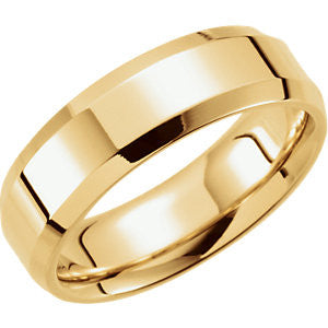 14K Yellow 6mm Comfort-Fit Beveled Edge Band Size 8