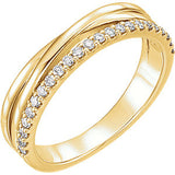 14K White 1/4 CTW Diamond Criss Cross Ring