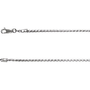 Sterling Silver Wheat Diamond-Cut 24" Chain