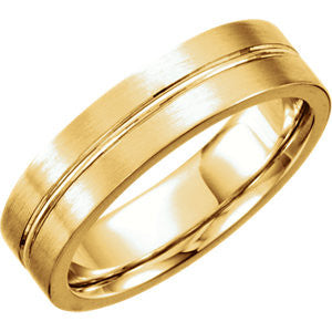 14K Yellow 6mm Design Band Size 10.5