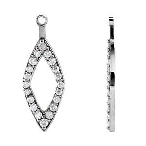 14K White 1/4 CTW Diamond Earring Jackets