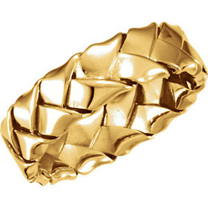 14K Yellow 6mm Hand Woven Band Size 11