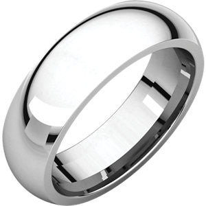 14K X1 White 6mm Comfort Fit Band