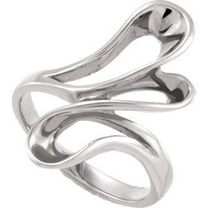 14K White Freeform Ring