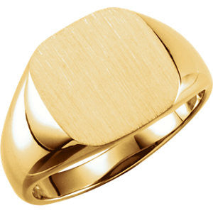 10K Yellow 11mm Square Signet Ring