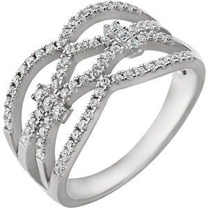 14K White 3-8 CTW Diamond Ring