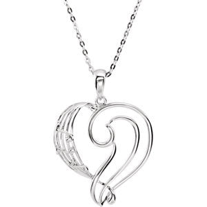 Sterling Silver A Fine-Tuned Heart 18" Necklace