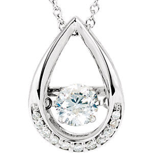 14K White 1-8 ct tw Diamond 18" Mystara® Necklace