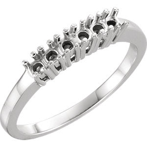 Sterling Silver NaN Round Anniversary Band Mounting