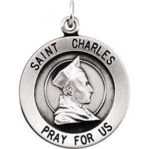 Sterling Silver 18.25mm St. Charles Medal