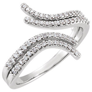 14K White 1/4 CTW Diamond Bypass Ring