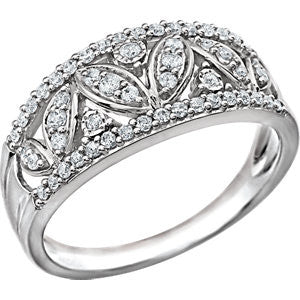 14K White 3-8 CTW Diamond Anniversary Band