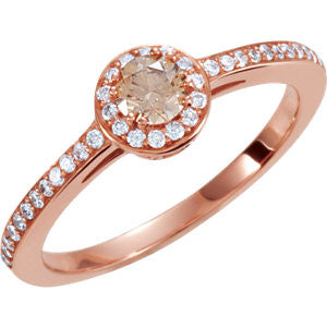 14K Rose 3-8 CTW Diamond Engagement Ring