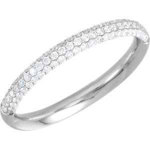 14K White 3-8 CTW Diamond Pavé Anniversary Band