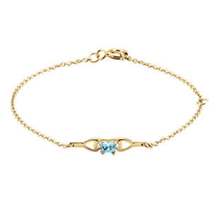 14K Yellow March Birthstone Bracelet