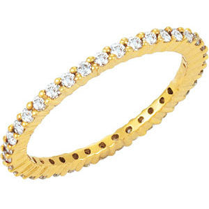 14K Yellow 1-2 CTW Diamond Eternity Band Size 6.5