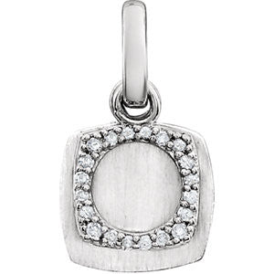 14K White .06 CTW Diamond Geometric Pendant