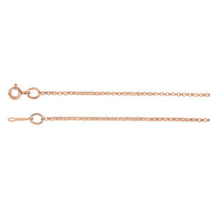 14K Rose 1.5mm Solid Rolo 16" Chain