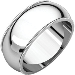 Platinum 8mm Milgrain Band