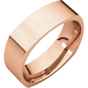 14K Rose 6mm Square Comfort Fit Band