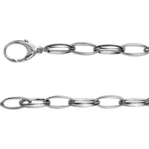 Sterling Silver 7.25mm Oval Link 8" Chain