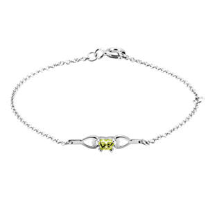 14K White August Birthstone Bracelet