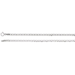 14K White 2.25mm Anchor 7" Chain