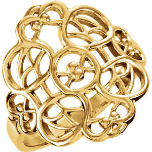 14K Yellow Filigree Ring