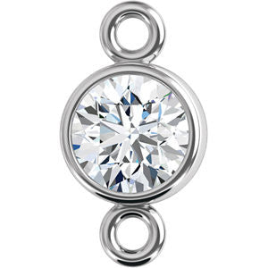 14K White 1-4 CTW Diamond Micro Bezel Link