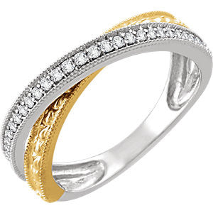 14K White & Yellow 1-6 CTW Diamond Ring