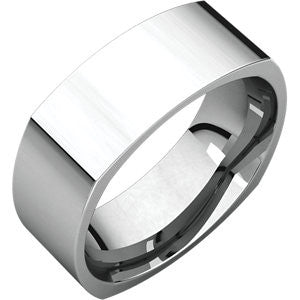 14K White 7mm Square Comfort Fit Band