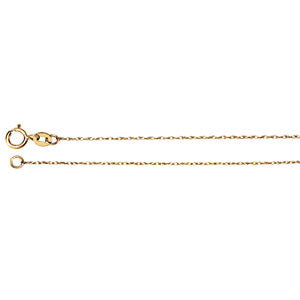 14K Yellow .75mm Solid Rope 7" Chain