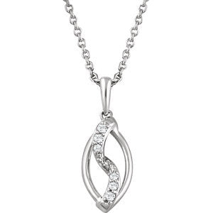 Sterling Silver .08 CTW Diamond 18" Necklace