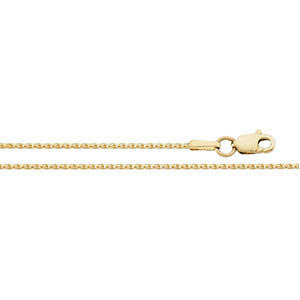 14K Yellow 1mm Diamond Cut Wheat 18" Chain