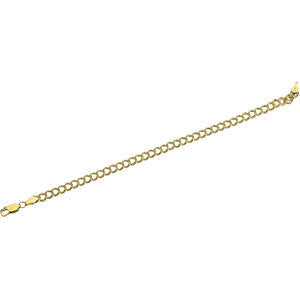 14K Yellow 4mm Solid Charm 7" Bracelet